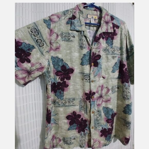 Caribbean joe Hawaiian Shirt for Men Size Medium Short Sleeve tropical shirt - Picture 1 of 10